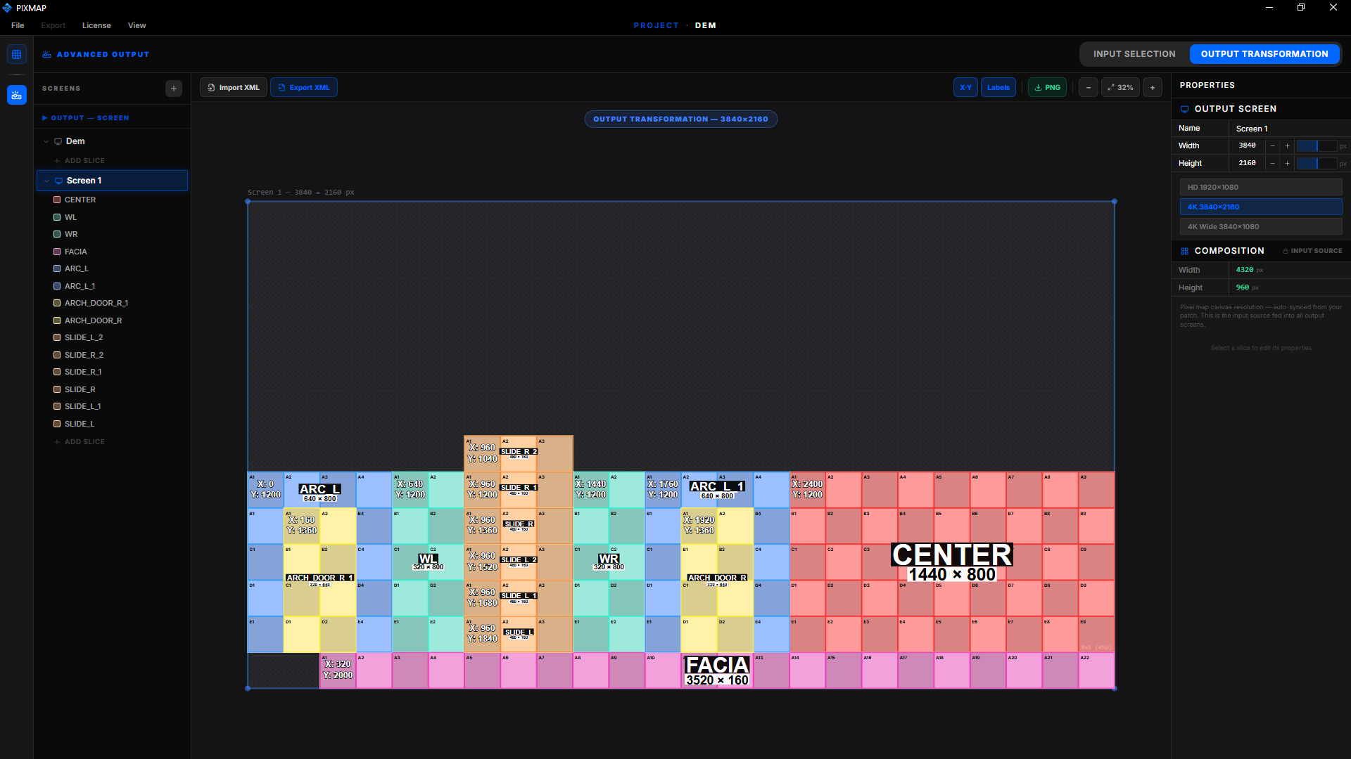 Output Transformation tab in Advanced Output